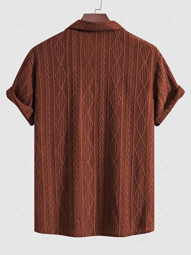 Mens Casual Shirts | Shirt for Man| Shirts for Mens Stylish |Half Sleeve Button Down Textured Summer Wear