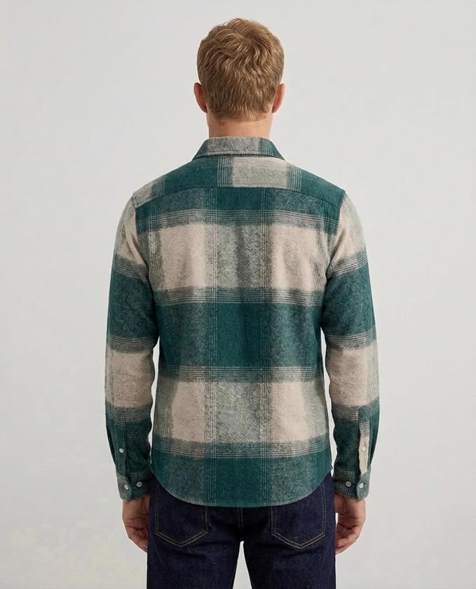 Men's Premium Cotton Blend Printed Checkered Shirt | Full Sleeve Plaid Casual Button-Down Shirt