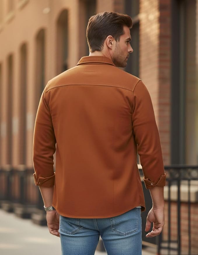 Men’s Stylish Cotton Blend Casual Shirt || Full Sleeve Button-Down Shirt with Dual Flap Pockets