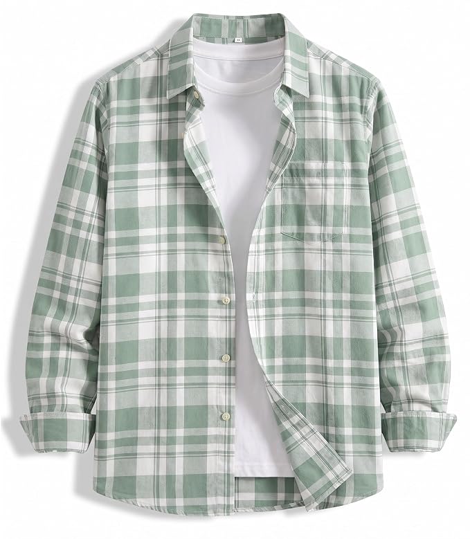 Men’s Checked Casual Premium Cotton Blend Full Sleeve Regular Fit Check Shirt for Man
