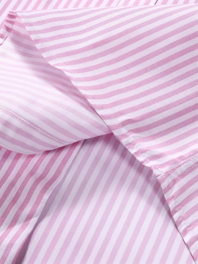 Men's Striped Casual Regular Fit Shirt Cotton Blend Stripe Full Sleeve Stylish Shirt for Men